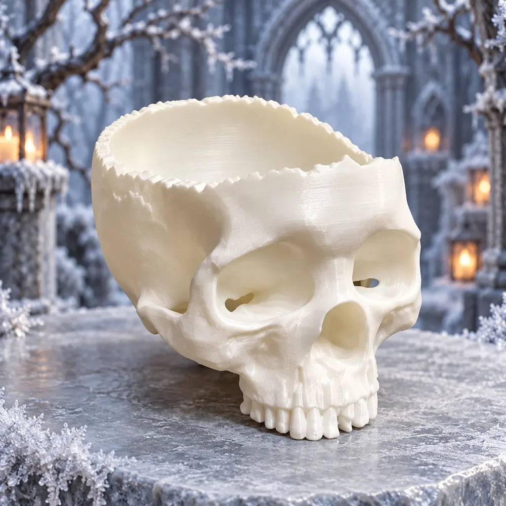 Calavera · Cuenco realista, imagen ilustrativa generada con IA