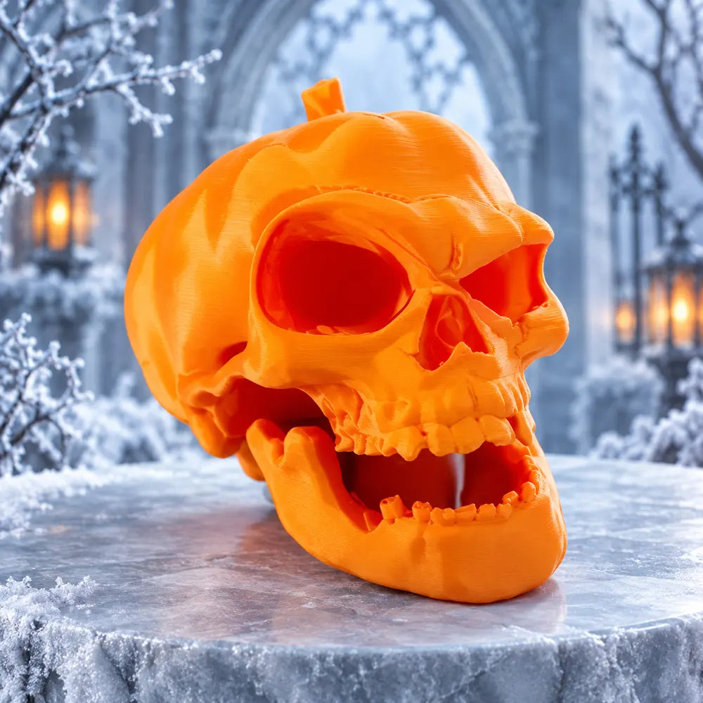 Calabaza · Cráneo, imagen ilustrativa generada con IA