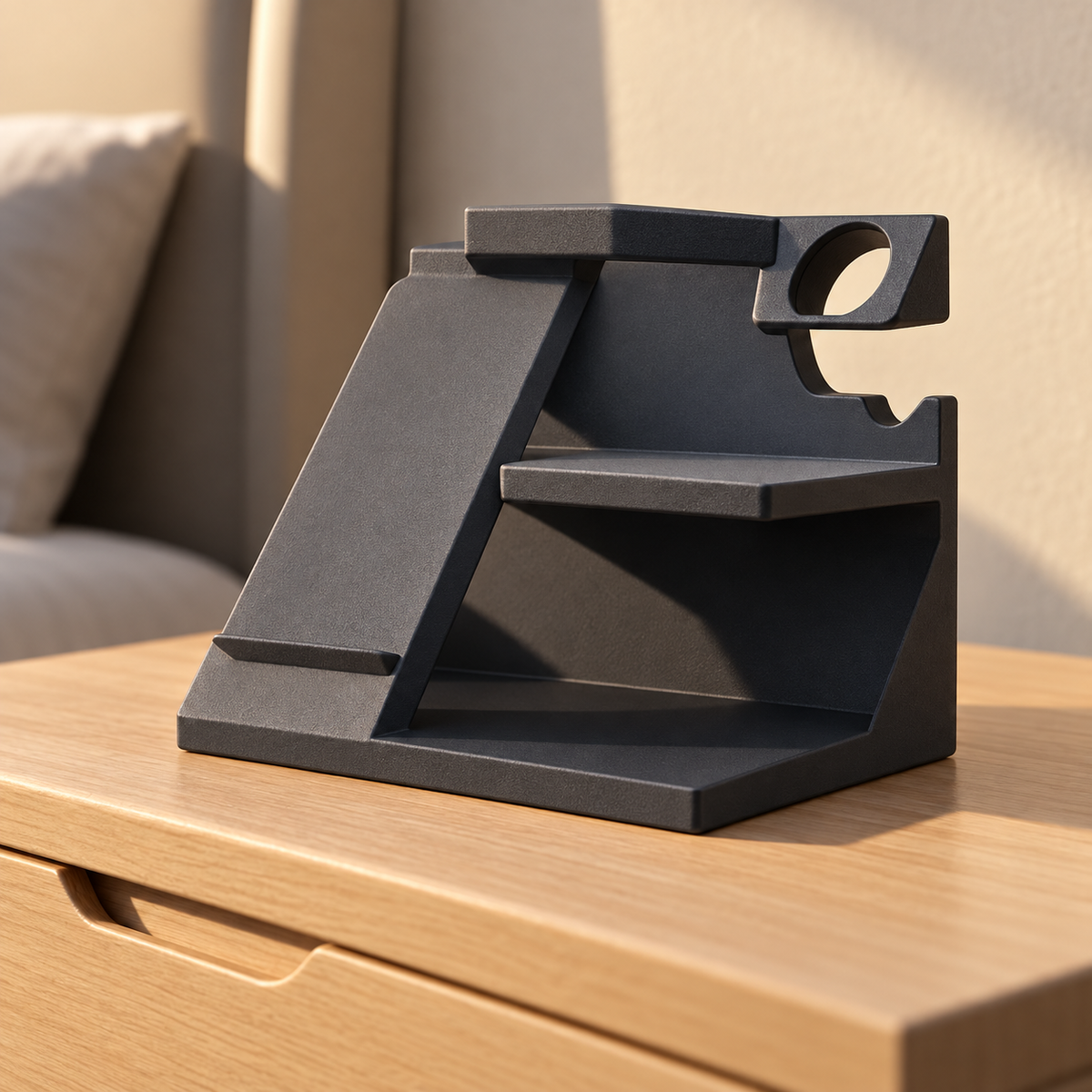 Estación de noche MagSafe · visualización del diseño generada con IA