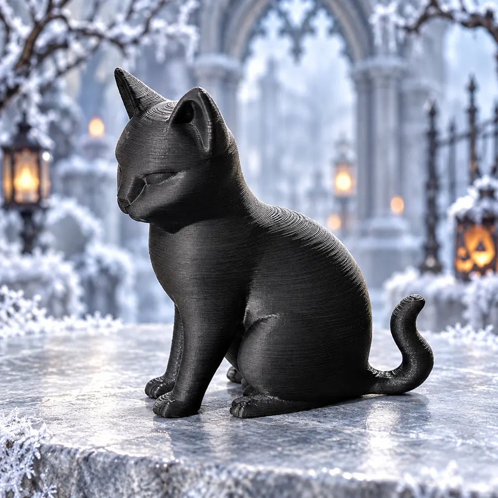 Gato negro · Silueta moderna, imagen ilustrativa generada con IA