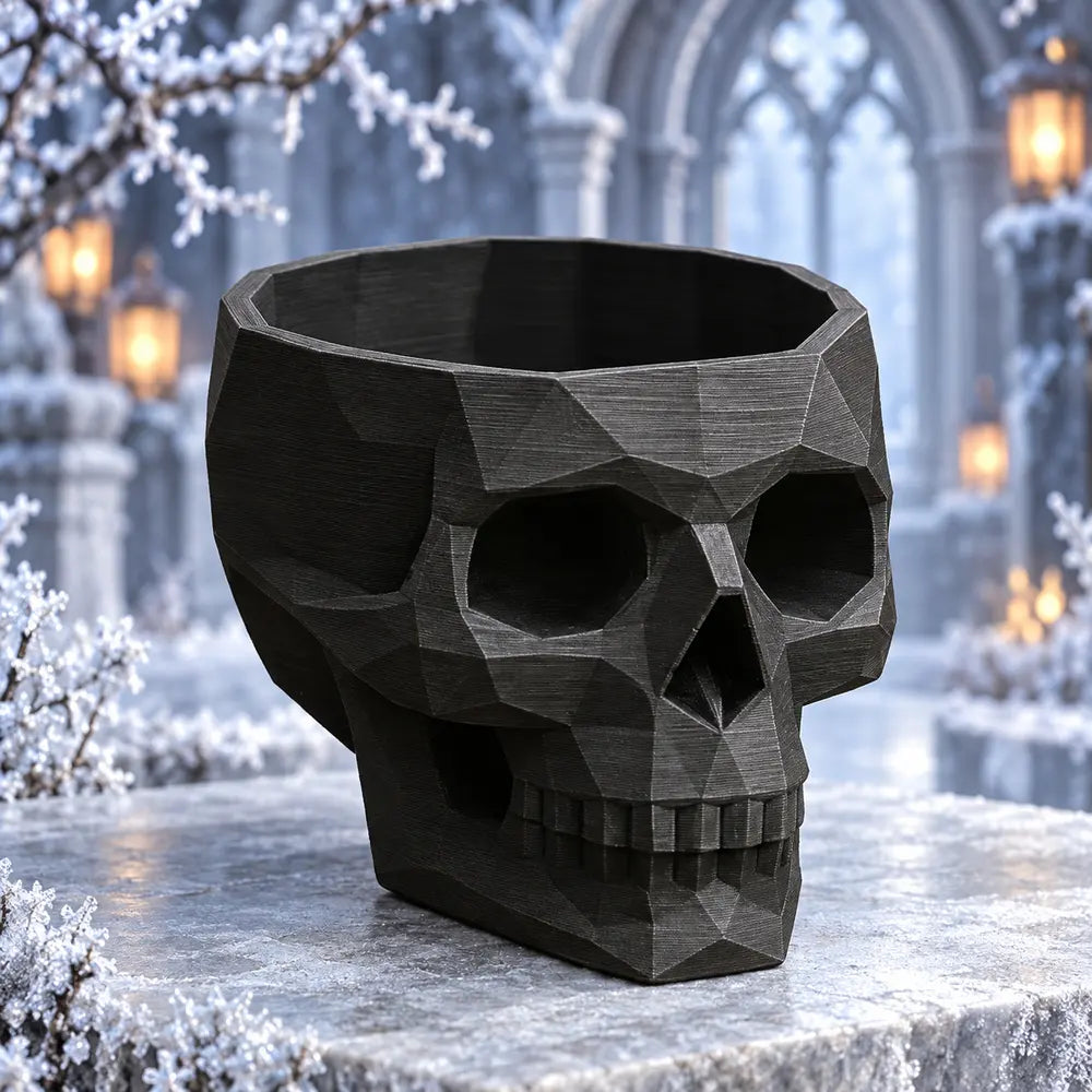 Calavera · Geometría oscura, imagen ilustrativa generada con IA